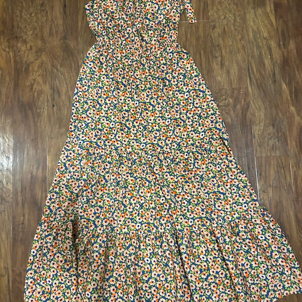 One-Shoulder Flowy Maxi Dress Women’s Size Medium Floral Print Multicolore - Picture 3 of 6
